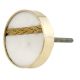 White Makrana Marble Brass Back Plate Dresser Knobs